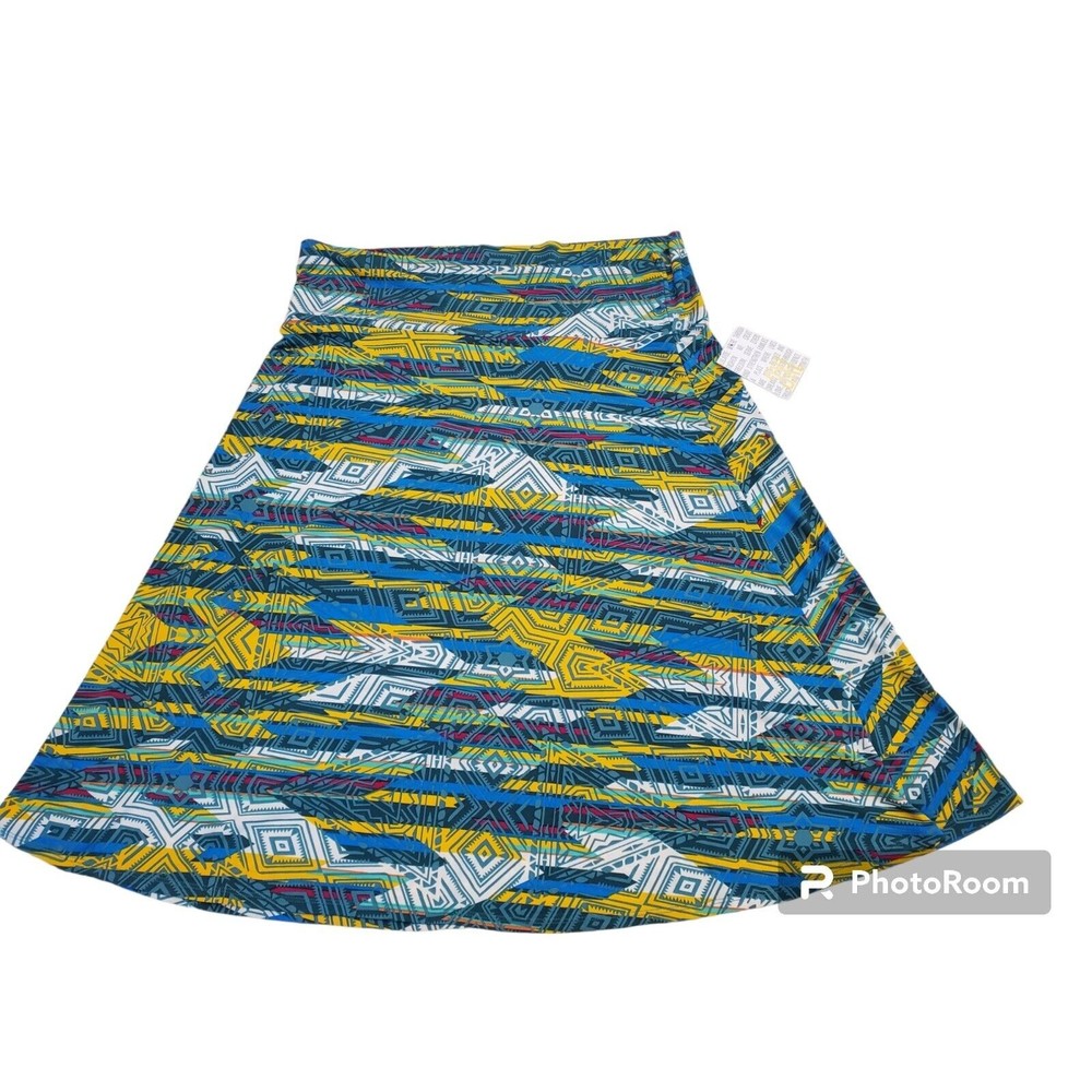 NWT LuLaRoe Size 3XL Skirt Flattering Stretch Colorful Geometric Patterns Cute